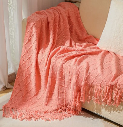 MOLLY- Tunn filt med fransar och mönster