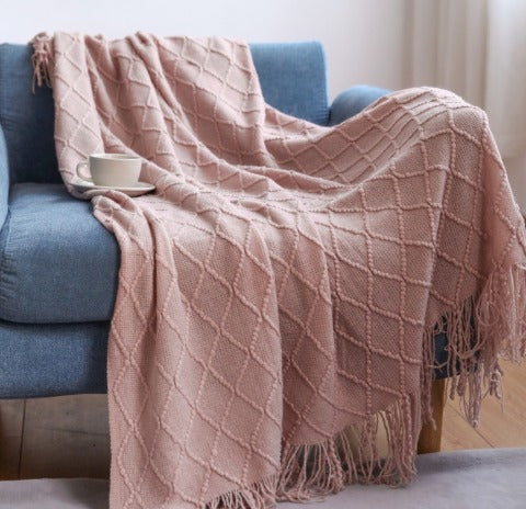 MOLLY- Tunn filt med fransar och mönster