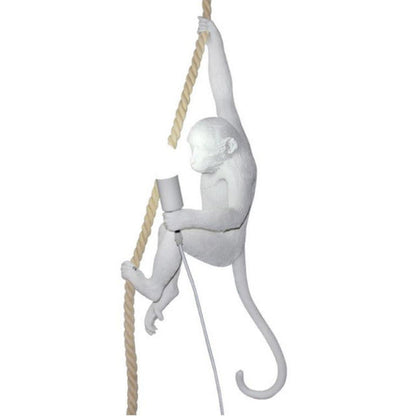 Modern Black Monkey Lamp Hemp Rope Pendant Lights